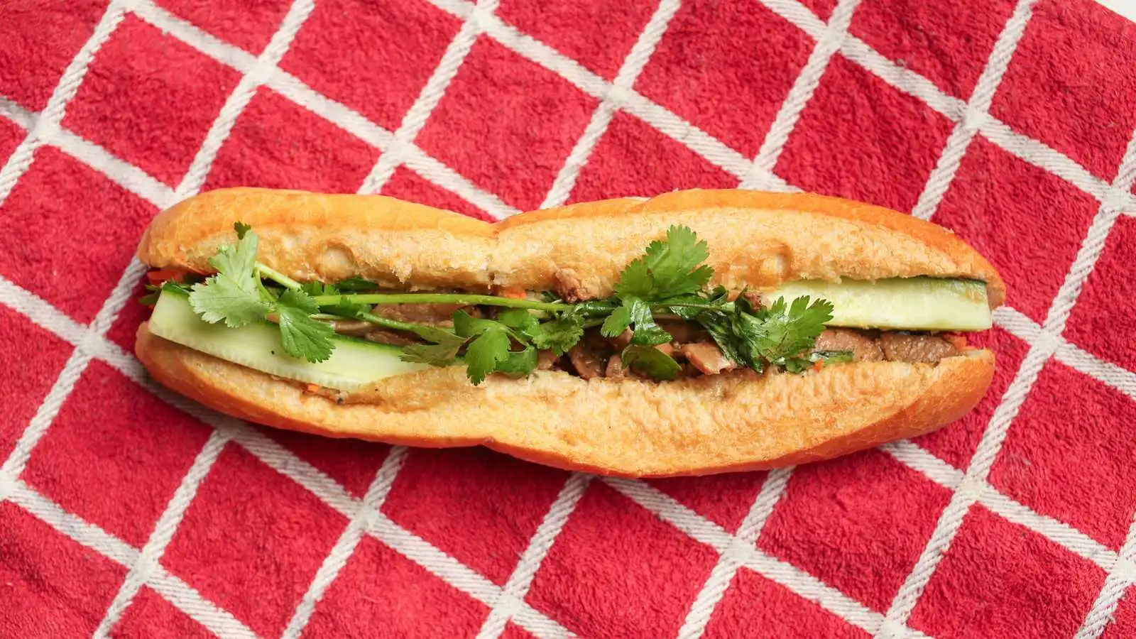 Charbroiled pork sub banh mi at Vietnam Fortune Restaurant in Kensington, Calgary, AB