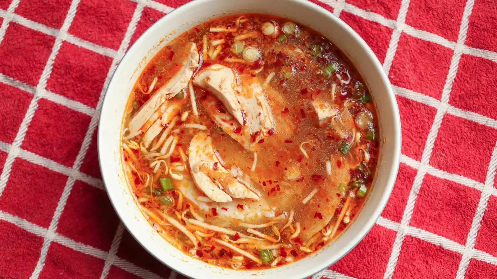 Spicy satay chicken noodle soup at Vietnam Fortune Restaurant in Kensington, Calgary, AB